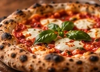 Margherita pizza with fresh basil